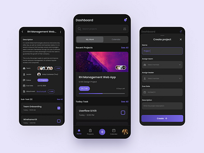 Task Manager for Productivity - Mobile App app design dark mode figma mobile app mobile design mobileapp product design productivity productivity app task manager task manager app ui ui design uidesign user experience user interface