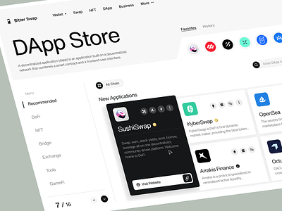 Bitter Swap: Dapp store page app b2c blockchain crypto crypto solution dapp dapp store defi digital product product saas store store page swap user experience user inteface web web solution web3 web3 store