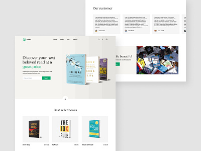 Online Book Store - Landing Page - Daily UI 003 003 daily ui interaction design landing page online book store ui user experience user interface ux