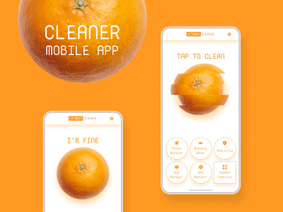 Cleaner Mobile App | UI Design app design cleaner cleaner app figma fruit mobile mobile app orange ui ui design