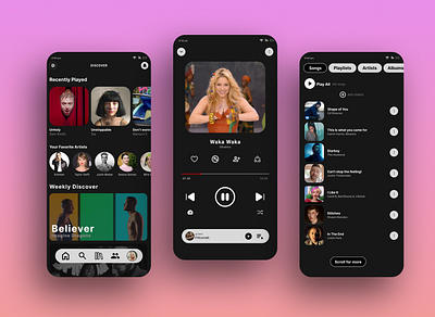 Music app design app design graphic design ui ux