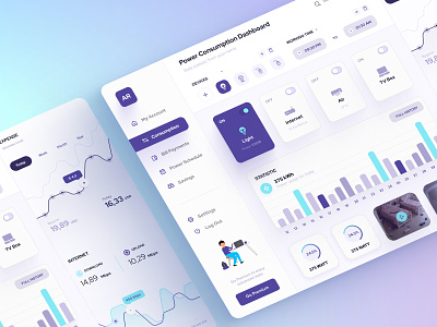 Smart Home Dashboard UI Concept admin admin interface admin panel admin theme admin ui cards clean interface clean ui column cart dashboad dashboard graph grid view modern dashboard modern ui nav sidebar smart dashboard smart home