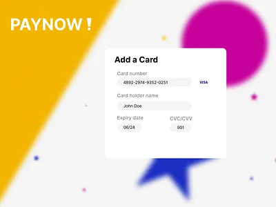 Paynow Card Screen #DailyUI 002 dailyui design graphic design ui ux vector