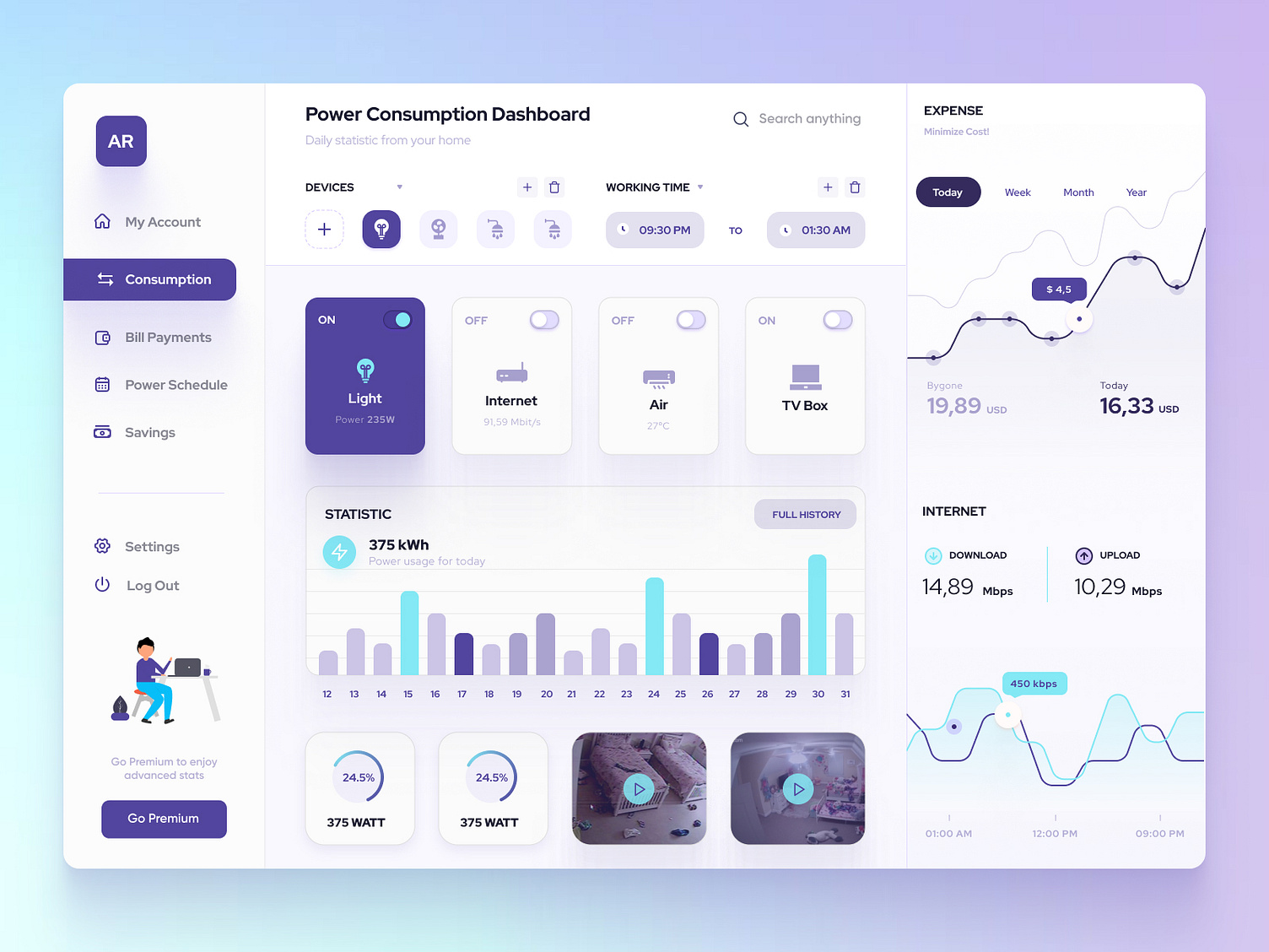 Clean and Minimal User Dashboard UI Concept for Smarthome by Mike ...