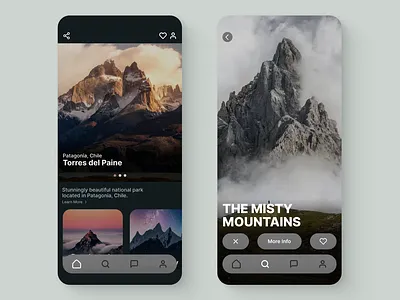 PeakFinder ai app concept dailyui design midjourney travel ui ux uxui