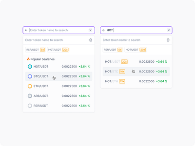 Searchbar crypto design exchange modal search ui ux