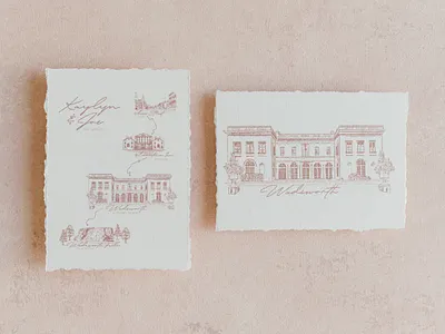 Middletown CT Venue Illustrations connecticut hand drawn illustration invitation middletown venue wedding