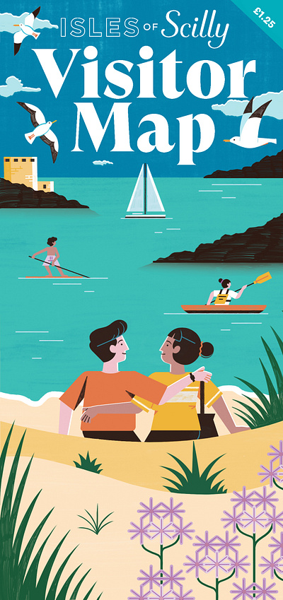 Isles of Scilly - Visitor map colour design editorial illustration illustration isles of scilly map print