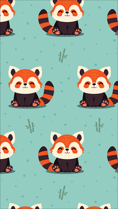 Red panda pattern animal design pattern design red panda seamless pattern
