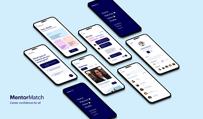 MentorMatch App app branding cards careers chat community empathy inclusive design matchmaking mentors mentorship minimal onboarding product design product management profile service ui ux ux research