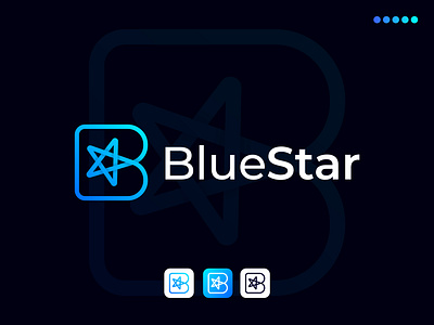 bluestar, (Letter b+star) Modern Logo Design Concept app logo blue star bluestar logo brand logo branding branding logo bstar logo design graphic design illustration logo logo design logo make star logo star mark logo trand logo vector web logo