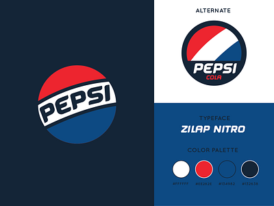 Pepsi Logo Re-Design | Dribbble Weekly Warm-Up branding cola design dribbbleweeklywarmup graphic design logo pepsi redesign vector