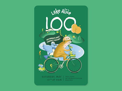 Lake Alice 100 Bike Race Poster Illustration branding character design colorful cycling poster design duck duck poster editorial illustration event poster illustrated event poster illustrated poster illustration lifestyle illustration line art logo nature illustration otter outdoor illustration poster illustration vector
