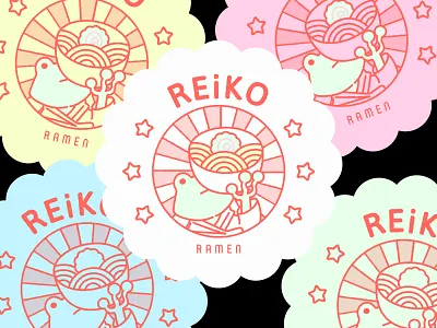 Reiko Ramen branding character graphic design illustration logo procreate