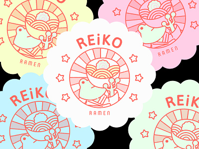 Reiko Ramen branding character graphic design illustration logo procreate