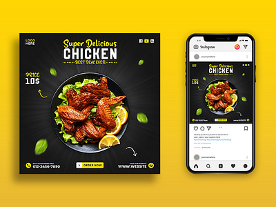 Food Instagram Banner | Social Media Banner | Facebook Ads ads banner design chicken chicken ad chicken post discount post facebook ads facebook cover facebook post fast food instagram banner instagram post poster restaurant restaurant food menu restaurant post social media ads social media design social media post web