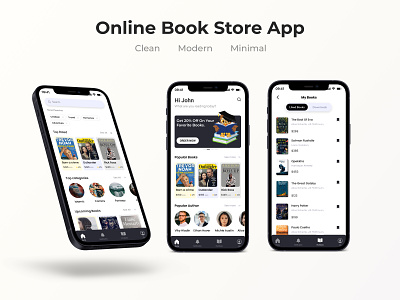 Online Book Store App UI ai app bookbuy bookstore cleandesign creative design designer e commerce graphic design minimaldesign mobileapp moderndesign trending ui uichallange uidesign uitrends ux uxdesign