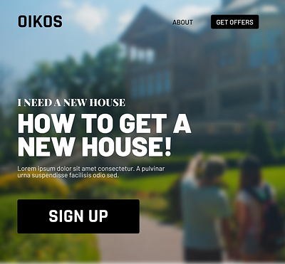 Oikos - Static Imagery 2 app buttons click cta design graphic design hero join landing page rent sign up typography ui ui design ux web design
