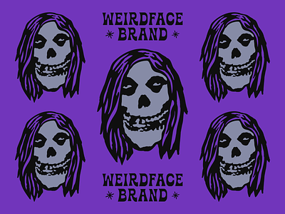 WEIRDFACE BRAND / MISFITS brand identity branding character crimson ghost design horror illustration logo misfits punk rock band skull weirdface