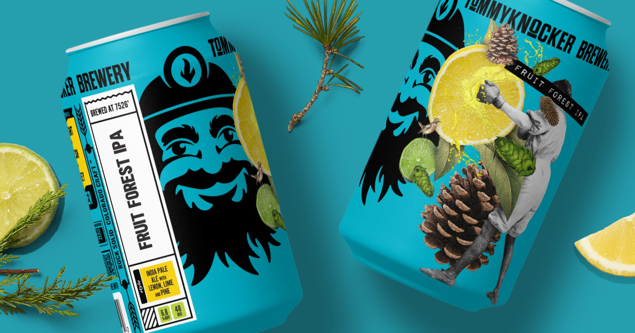 Tommyknocker Fruit Forest Design beer beer branding beer can beer can design branding brewery brewery design can design collage colorado design ipa layout minimal typography