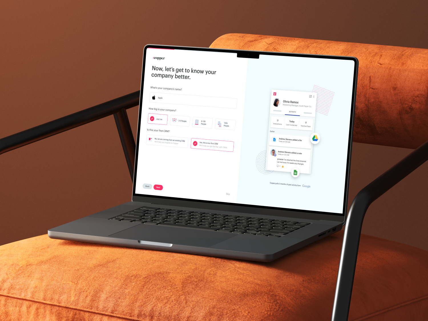 Copper animation app dsign forms illustration multi step onboarding saas ui design ux design web app
