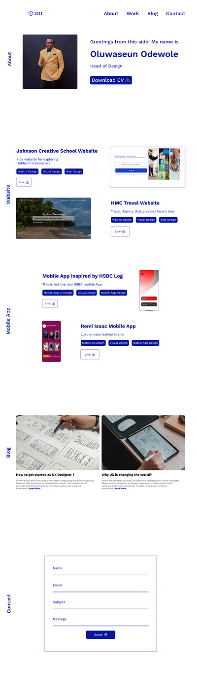 Portfolio app design graphic design typography ui ux