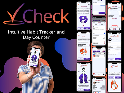 Check - Habit Tracking & Day Counter app branding design graphic design ux