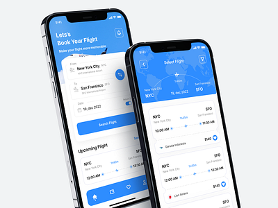 Go-Tick Flight Ticket App app blue booking bus card flight forms homepage hotel kit list mobile plane ticket train travel trip ui