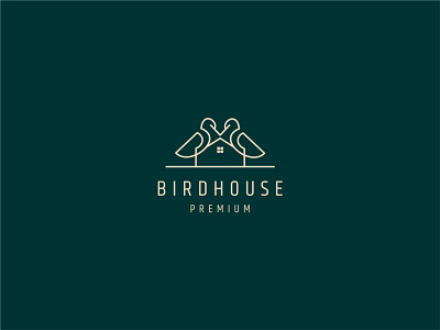 Bird house line art logo 3d animation app bird house line art logo branding business design graphic design illustration logo ui