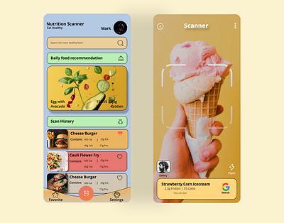 Food Scanner app appdesign branding foodscanner graphic design mobileapp scanner trending ui uiuxjob ux