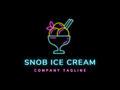 Ice Cream Company Logo 3d animation branding graphic design logo motion graphics ui