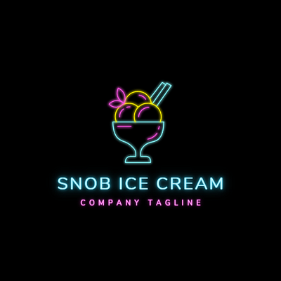 Ice Cream Company Logo 3d animation branding graphic design logo motion graphics ui