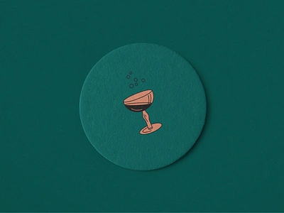 Cocktail Coaster alcohol bar branding cocktail design drink graphic design illustration lounge restaurant retro vector