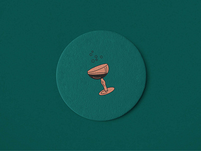 Cocktail Coaster alcohol bar branding cocktail design drink graphic design illustration lounge restaurant retro vector