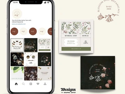 Blossom Hill Botanicals app branding design graphic design illustration logo social media social media manager typography ui ux vector