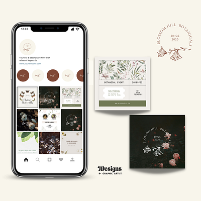 Blossom Hill Botanicals app branding design graphic design illustration logo social media social media manager typography ui ux vector