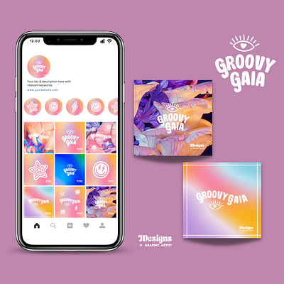 Groovy Gaia app branding content creation design graphic design illustration logo social media social media strategy typography ui ux vector