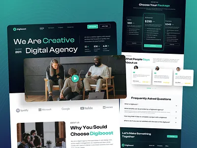 Digiboost - Digital Agency Landing Page agency agency web agency website branding creative creative agency design designagency digital agency digital marketing landing page marketing ui user interface ux web web design