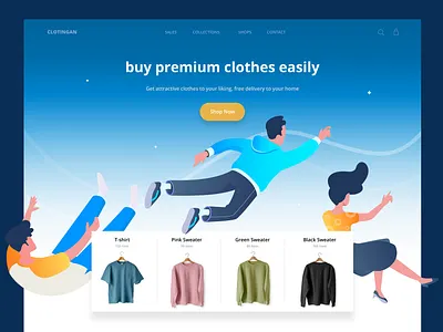 Online Shop web header back end build website front end full stack header isometric illustration landing page ui user interface web design wordpress