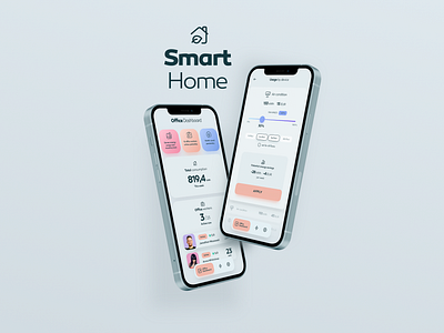 Smart Home app android app design figma graphic design ios light managing minimal mobile mockup office pastel smart home soft typography ui ux vector