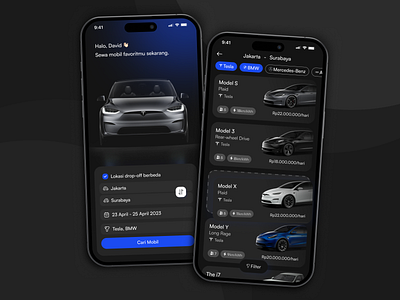 Caren - Car Rental Indonesia app car rental dark mode design mobile mobile apps rent roadtrip transportation ui user interface ux