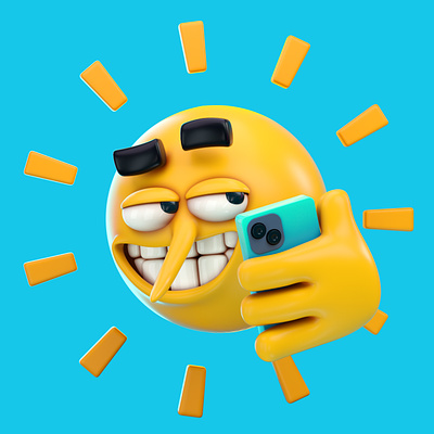 SOL 3d c4d celphone character illustration octane render sol sun
