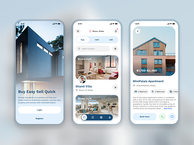 Real Estate app concept app design ui uiux ux