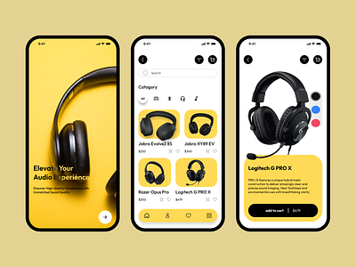 Headphone Store app concept app design design ui uiux ux
