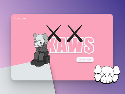 Website design: Kaws - landing page art artist branding concept design figma graphic design homepage illustration kaws landing page login pink purple sign up ui ux web design website white