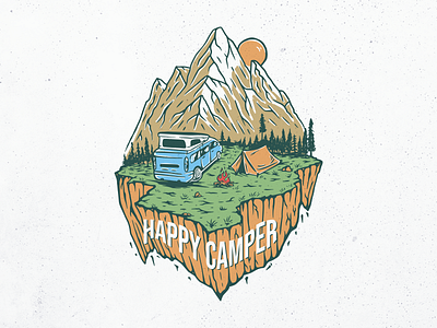 Happy Camper, Explore The Nature adventure campervan campfire camping forest holiday journey mountain national park nature outdoors summer sunset tent travel trip vacation van vehicle wanderlust