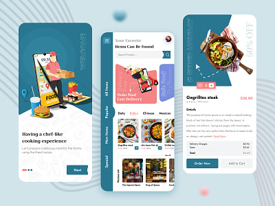 Food delivery - Mobile App app design deliver delivery app food app food delivery app mobile mobile app mobile ui online food restaurant app ui ui design ux