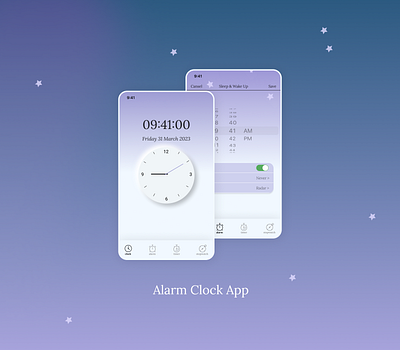 Alarm Clock App alarm alarm app app clock app design mobile app stopwatch time app timer ux