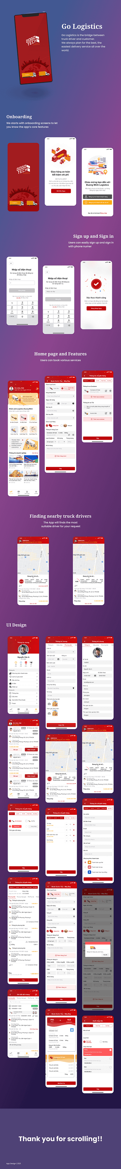 Go Logistics App Design app ui ux