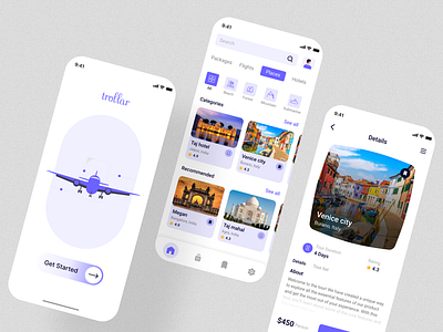 Travel Mobile App interface designer landing page shafayed rana travel mobile app ui ui designer uiux designer ux ux designer website design